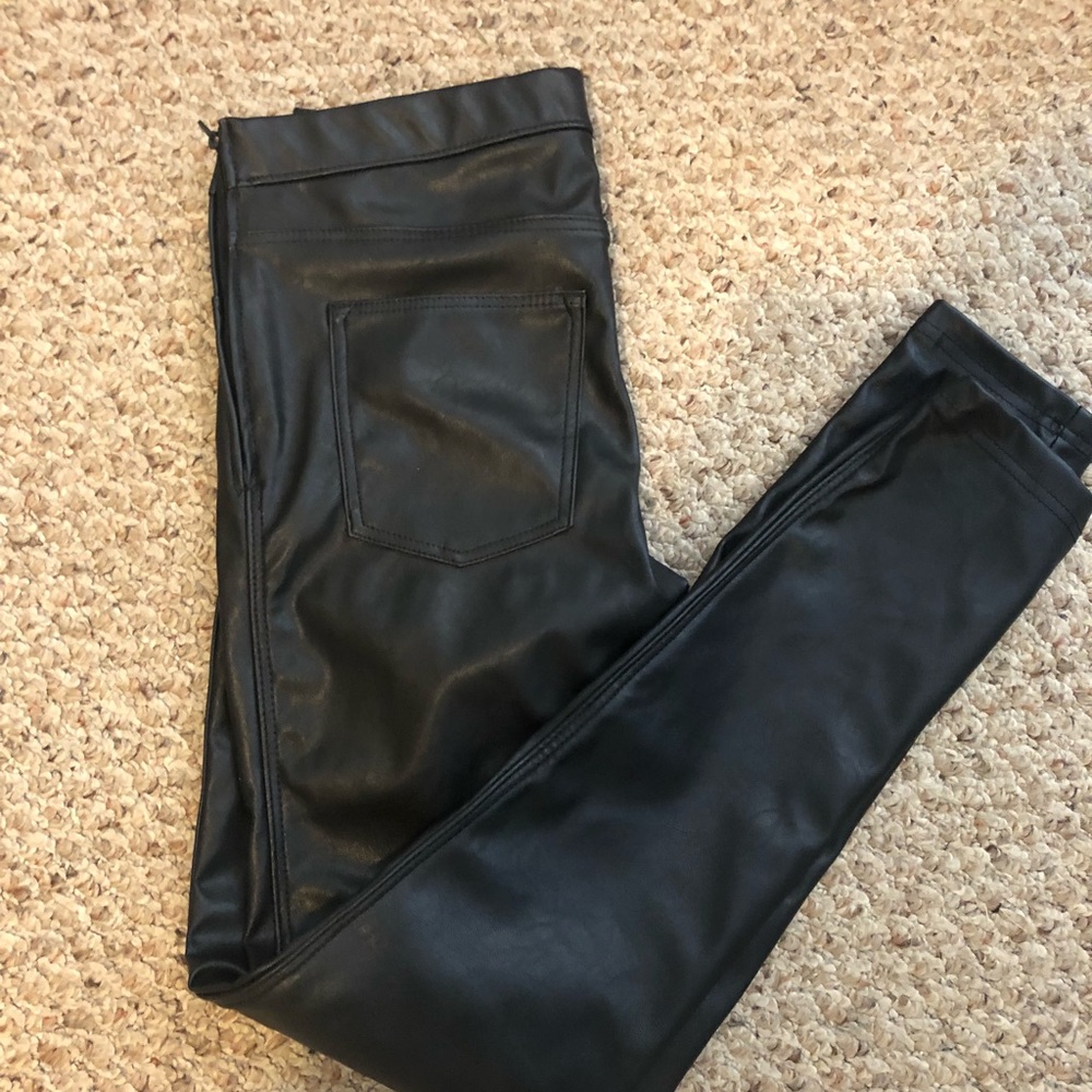 Faux leather “jeggings”